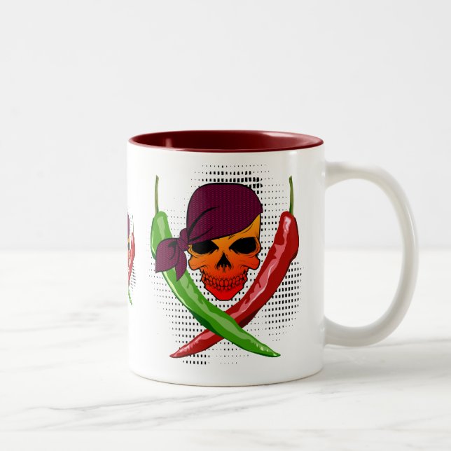 Mugg för kaffe för Chilipirat $18,95 två tonad (Höger)