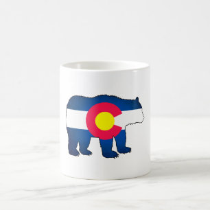 Mugg för kaffe för Colorado flaggabjörn