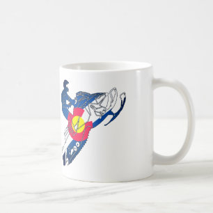 Mugg för kaffe för Colorado flaggasnowmobile