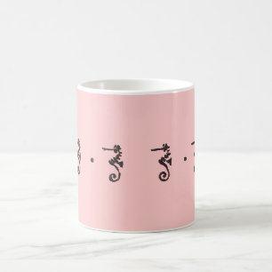 Mugg för kaffe för Denslow Seahorse rosa