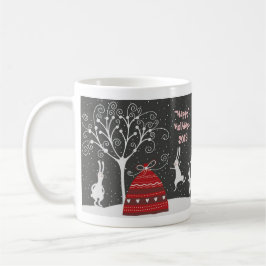 Mugg för kaffe för helgdagar för vinterkanin Hoppy