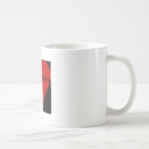 Mugg för kaffe för kärlekmateriacitationstecken