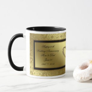 Mugg för kaffe för klassikerguldbröllopårsdag