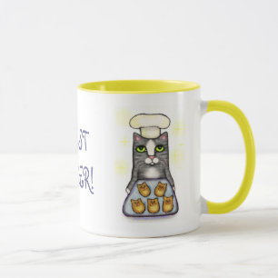 Mugg för kaffe för kockkatt stekhet