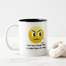 Mugg för kaffe & för långfinger (emoji) kaffe