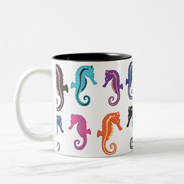 Mugg för kaffe för lottnolla-Seahorses (Vänster)