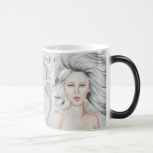 Mugg för kaffe för luftgudinnafärg Morphing