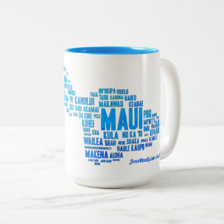 Mugg för kaffe för Maui ordmoln