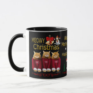 Mugg för kaffe för Meowy julgott nytt år