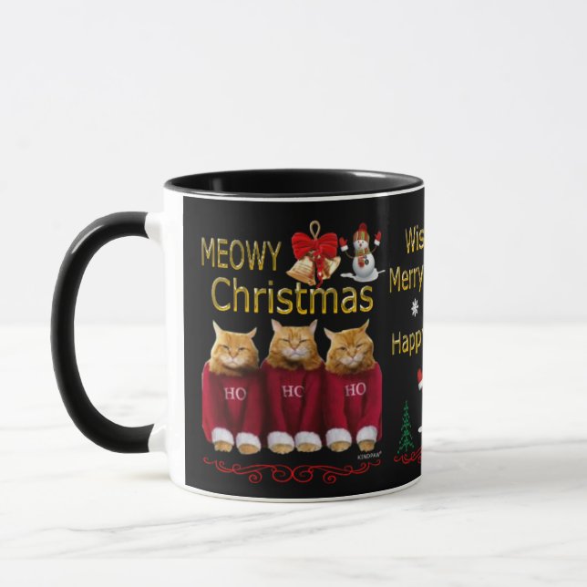 Mugg för kaffe för Meowy julgott nytt år (Vänster)