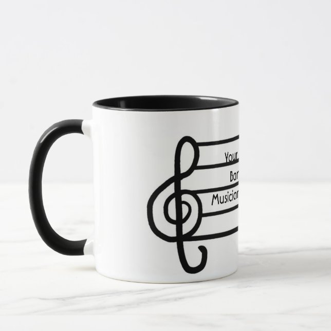 Mugg för kaffe för musiker för anpassadetrebleklav (Vänster)