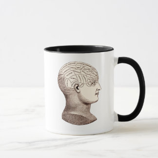 Mugg för kaffe för Phrenological hjärna för