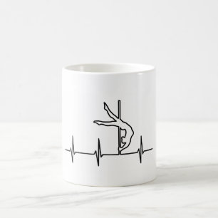 Mugg för kaffe för Pole danshjärtslag
