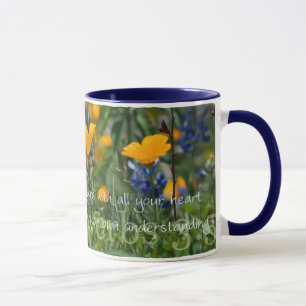 Mugg för kaffe för Proverbs3:5Kalifornien vallmo