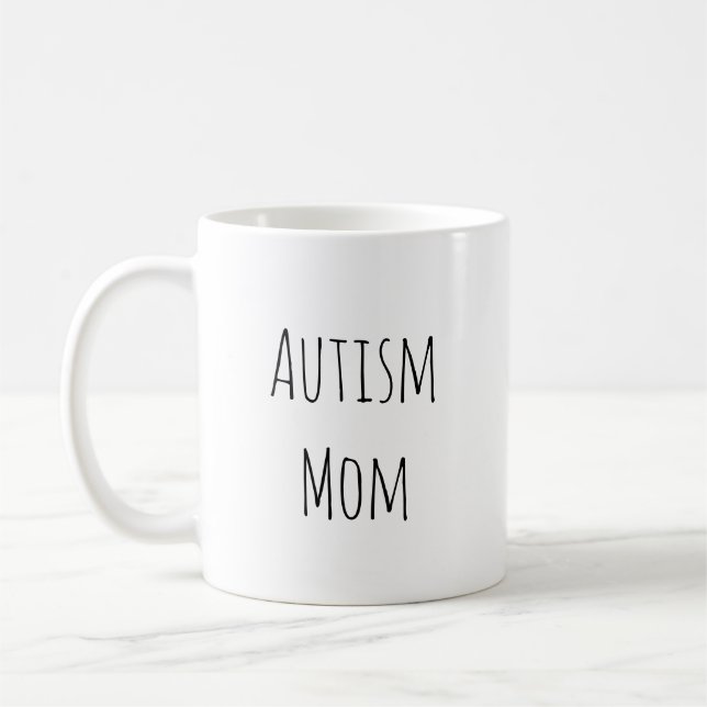 Mugg för kaffe för Rae Dunn inspirerad Autismmamma (Vänster)