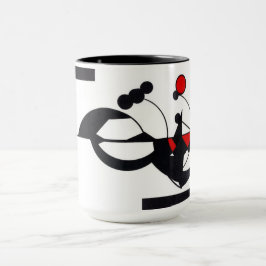 Mugg för kaffe "för röd Geo design"