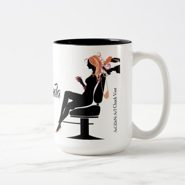 Mugg för kaffe för salongHairstylist två Tone15oz (Höger)
