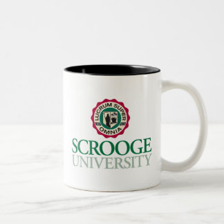 Mugg för kaffe för Scrooge universitetenlogotyp