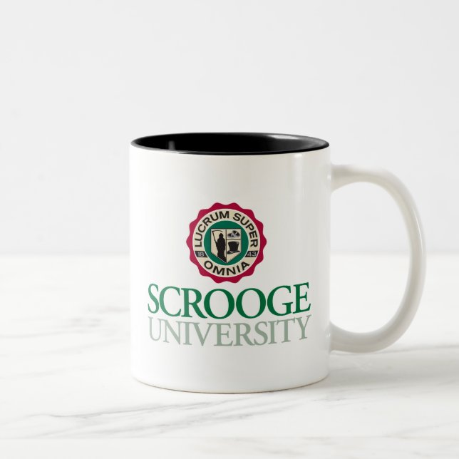 Mugg för kaffe för Scrooge universitetenlogotyp (Höger)