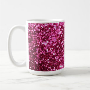 Mugg för kaffe för shock rosagnistraglitter