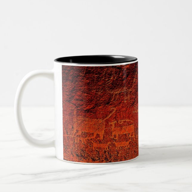 Mugg för kaffe för stenkonst stor (Vänster)