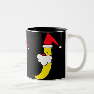 Mugg för kaffe för svart för CLSanta banan