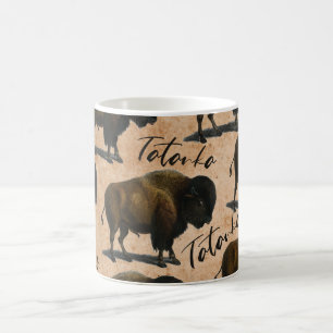 Mugg för kaffe för Tatanka buffelBison western