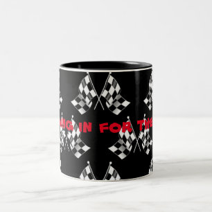 Mugg för kaffe för tävlingbil