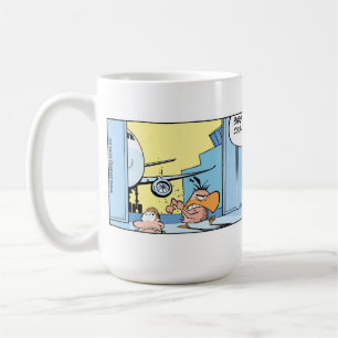 Mugg för kaffe för tecknad för fågelstrejkafly