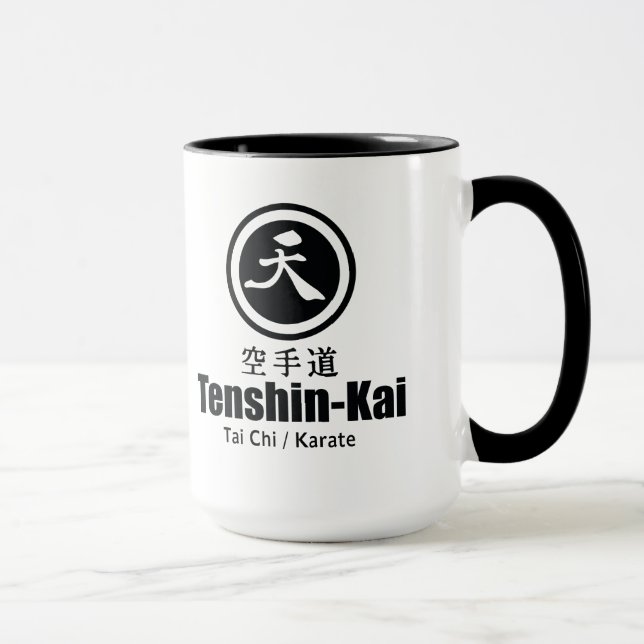 Mugg för kaffe för Tenshin-Kai Karatelogotyp (Höger)