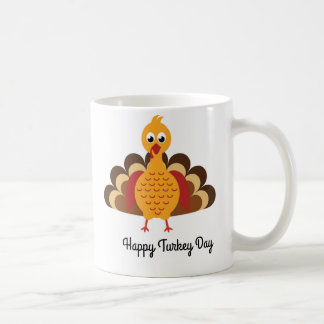 Mugg för kaffe för thanksgivingtecknadkalkon