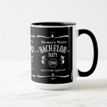 Mugg för kaffe för ungkarlparty beställnings-:<br><div class="desc">Se till att grabbarna tas omsorg av "dagen efter" med vår mugg för kaffe för etiketten för ungkarlpartyWhiskey. Designat, efter en etikett för berömd-tillverkare whiskeyflaska, det har gjort en underbar ungkarl att festa och groomsmangåvan! Skräddarsy den med brudgum namn genom att använda vår pre-utvalda stilsort. Dubbla-klicka enkelt varje område det...</div>