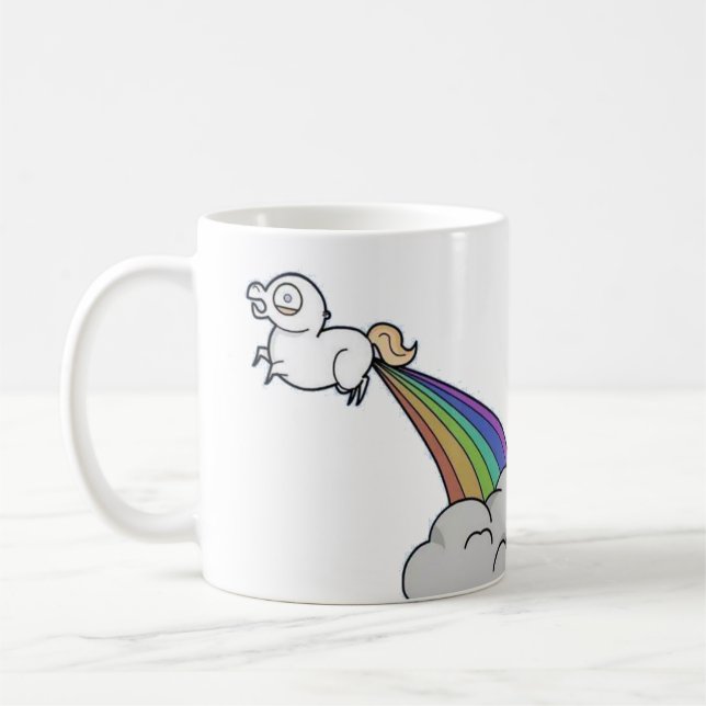 Mugg för kaffe för Unicornsfisregnbågar (Vänster)