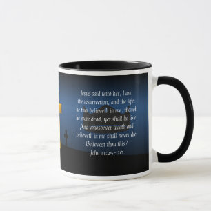 Mugg för kaffe för uppståndelse- och livbibelVe
