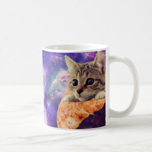 Mugg för kaffe för utrymmePizzakatt