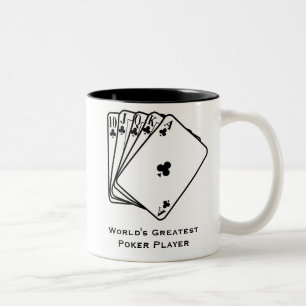 Mugg för kaffe för världsmästarepokerspelare