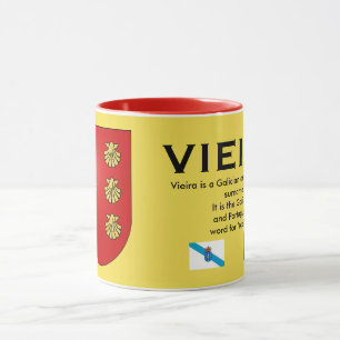 Mugg för kaffe för Vieira familjvapensköld