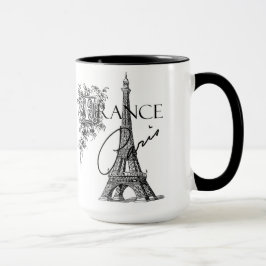 Mugg för kaffe för vintageParis Eiffel torn