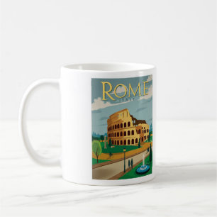 Mugg för kaffe för vintageRome italien - storlek