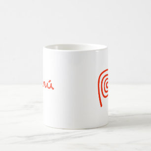 Mugg för kaffe för vit för logotypPeru klassike