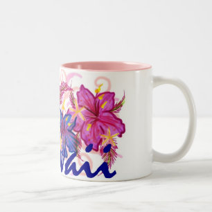 Mugg för kaffe Hawaii för färgrika blommor