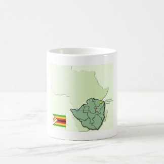 Mugg för karta för afrikaZimbabwe flagga