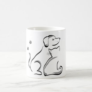 Mugg för katt- och hundbästa vänkaffe