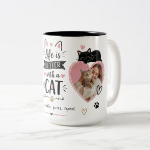 Mugg för kattälskare med anpassade foton