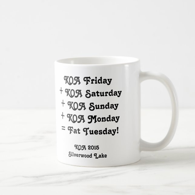 Mugg för KOA 2015 - "fet tisdag! ", (Höger)