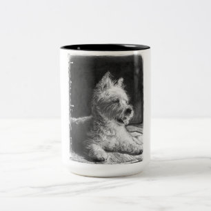 Mugg för kopp för Westie konstkaffe vid