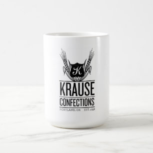 Mugg för Krause Confectionslogotyp