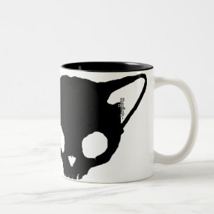 Mugg för Kuginh™ svart kattskalle