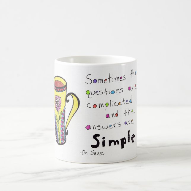 Mugg för livcitationsteckenkaffe - svar är enkla (Center)