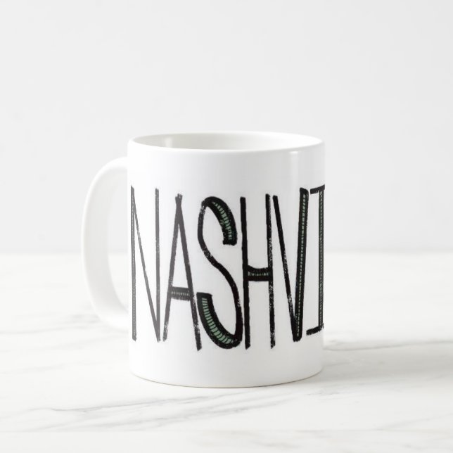 Mugg för logotyp för Nashville musikstad (Framsida vänster)